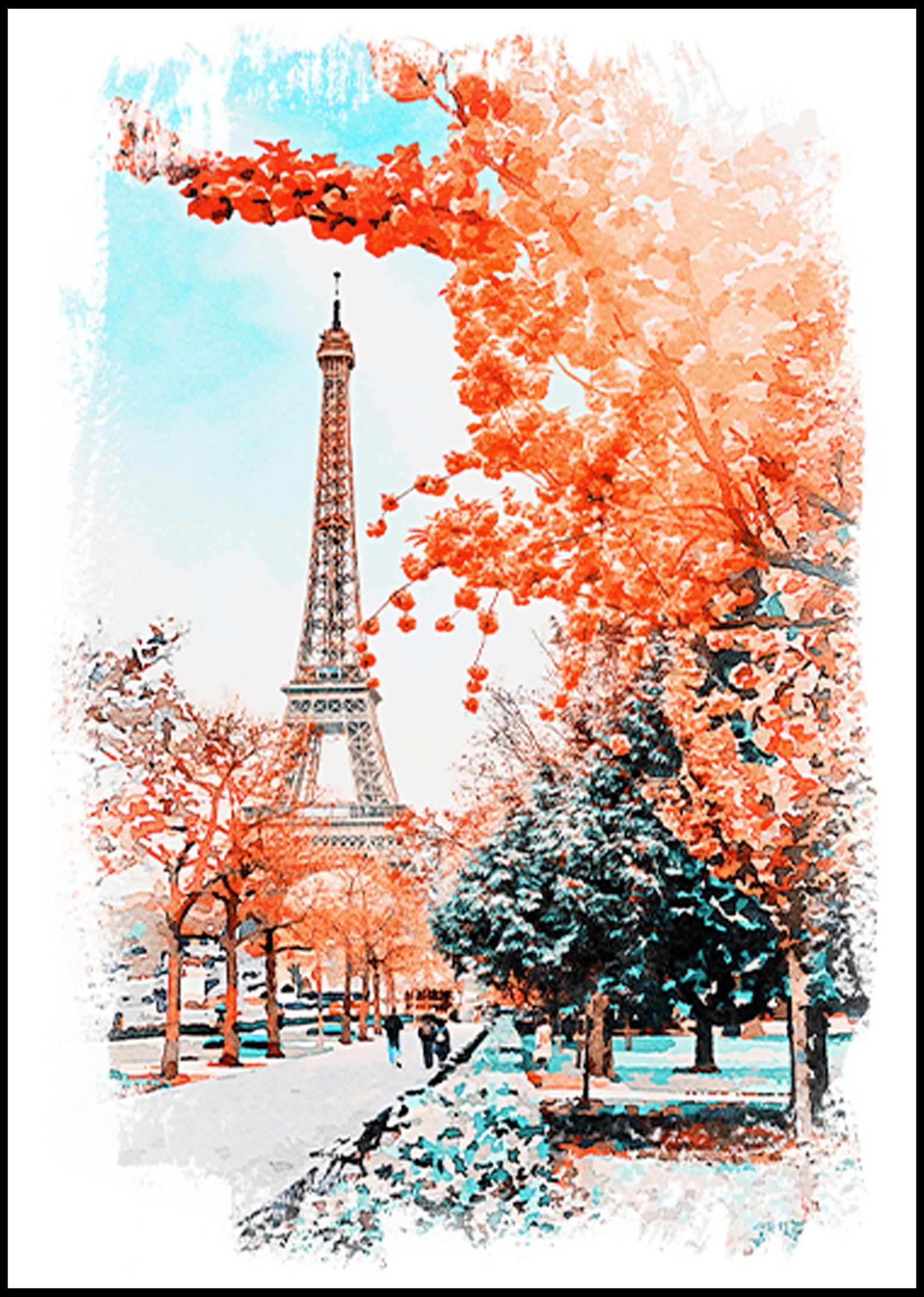 Eiffel Tower Illustration Poster - Hakyarts