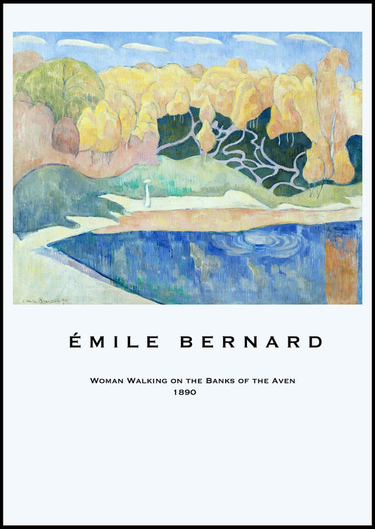 Émile Bernard - Woman Walking on the Banks of the Aven Poster - Hakyarts