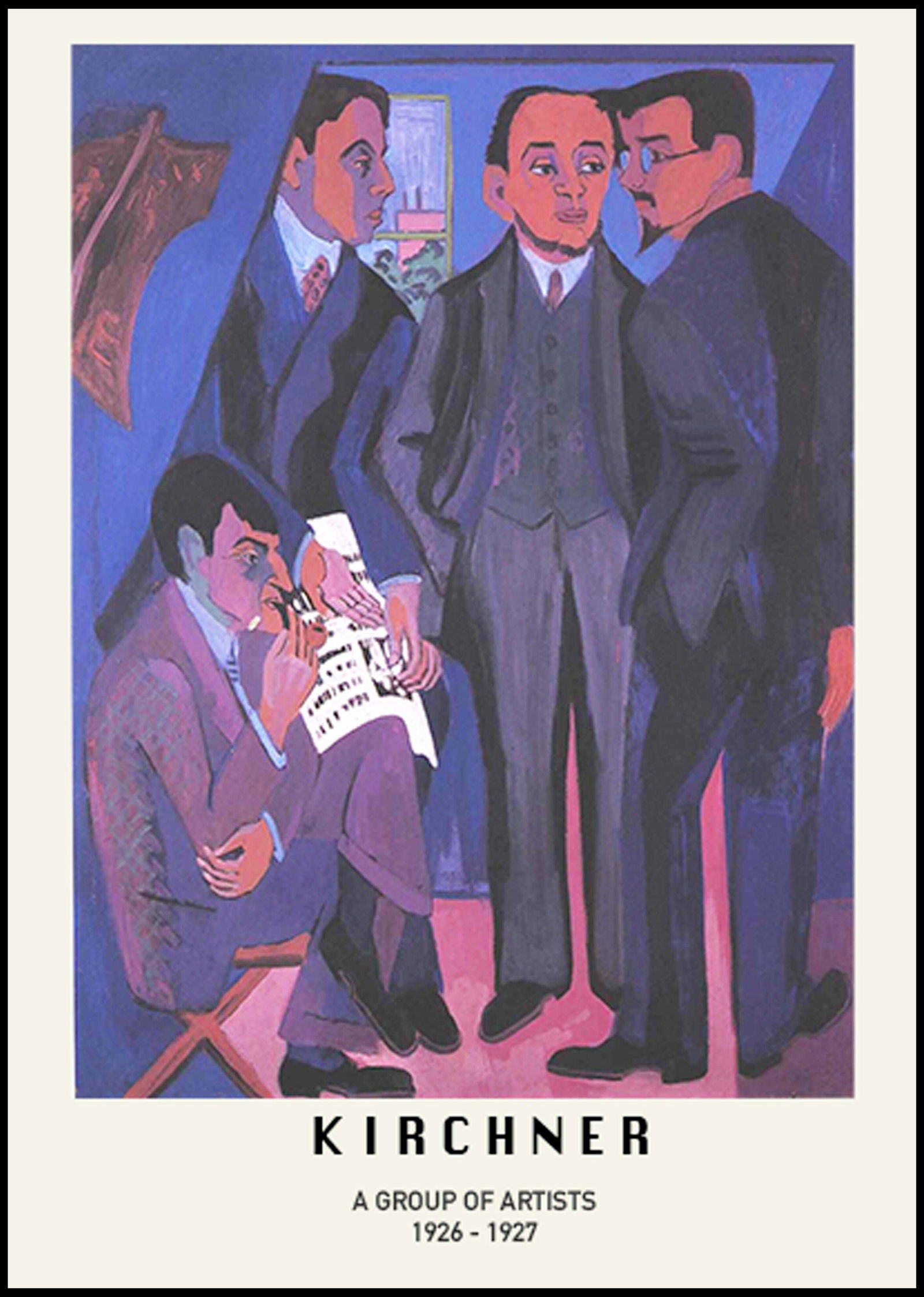 Ernst Ludwig Kirchner - A Group of Artists Poster - Hakyarts