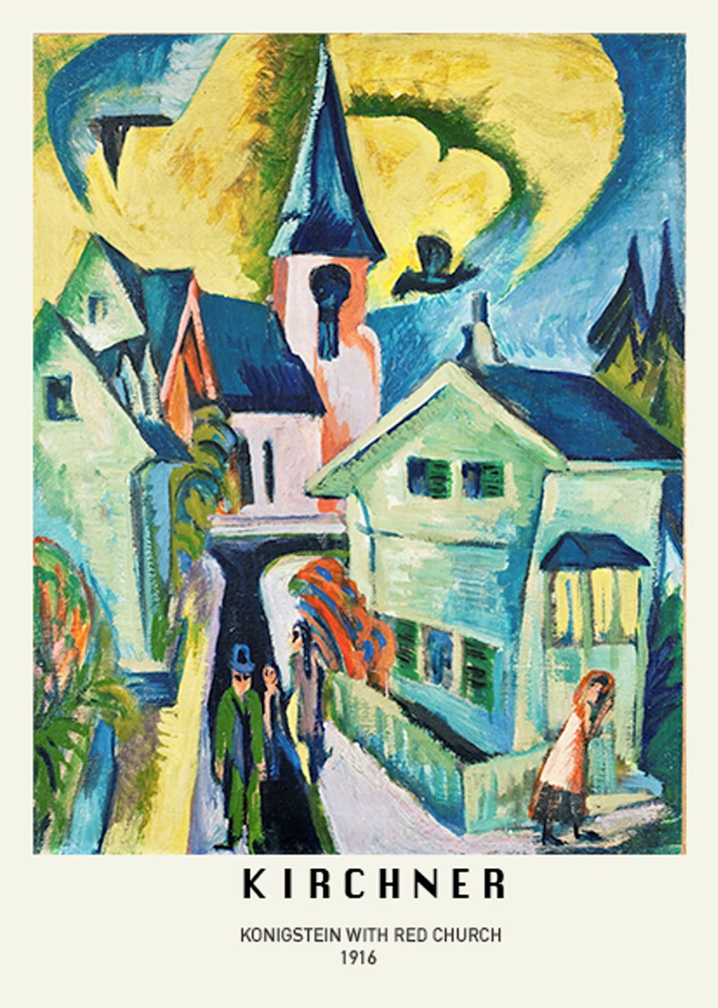 Ernst Ludwig Kirchner - Konigstein with Red Church Poster - Hakyarts