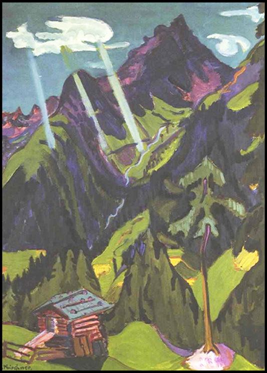 Ernst Ludwig Kirchner - Landscape in Graubünden with sun rays - Hakyarts