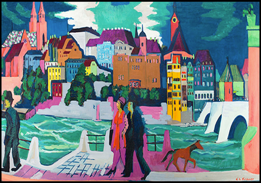 Ernst Ludwig Kirchner - View of the Basel and the Rhine - Hakyarts