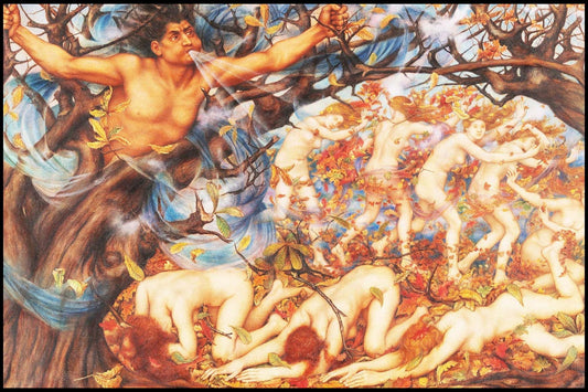 Evelyn De Morgan - Boreas and the Fallen Leaves - Hakyarts