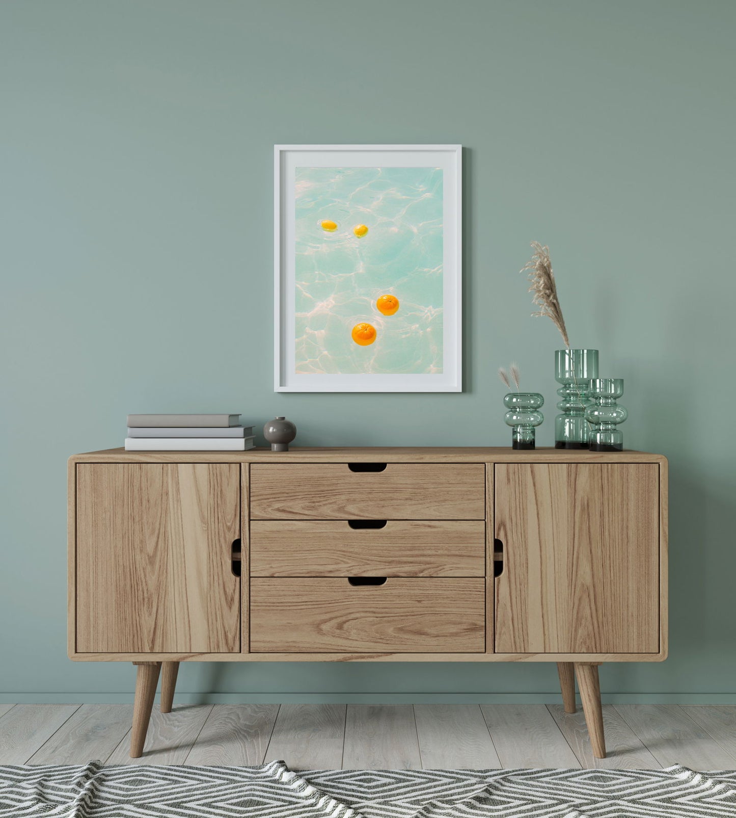 Floating Oranges Art Poster - Hakyarts