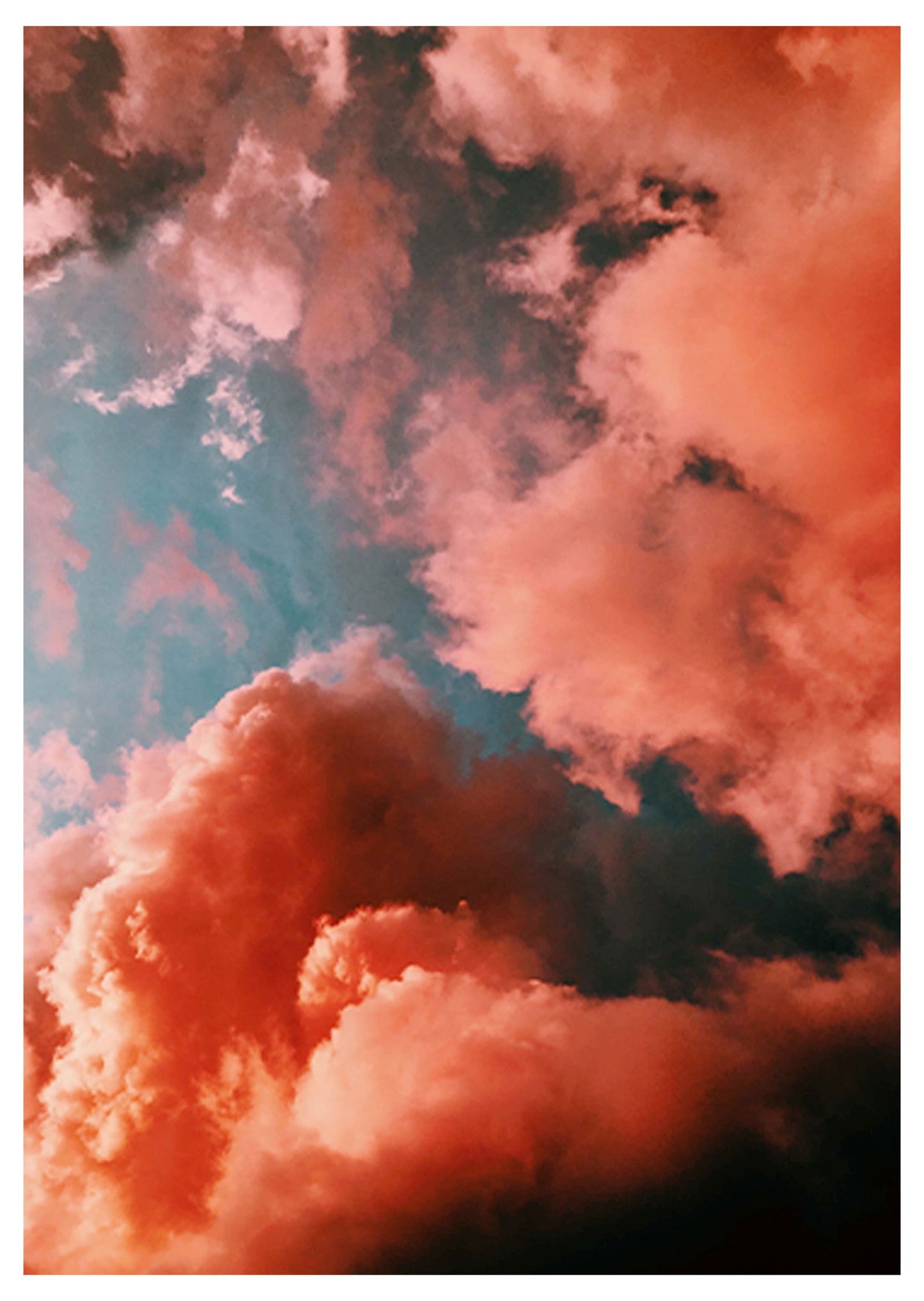 Fluffy Red Clouds Poster - Hakyarts