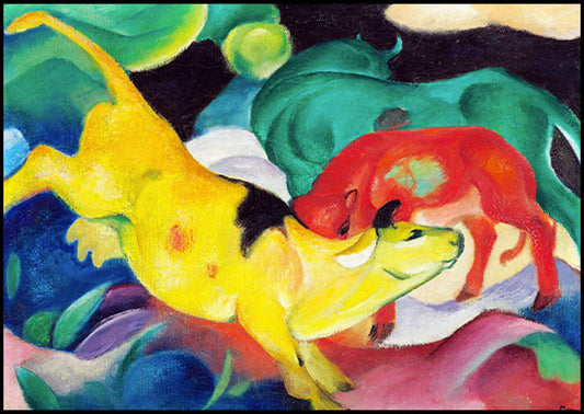 Franz Marc - Cows, Red Green Yellow - Hakyarts