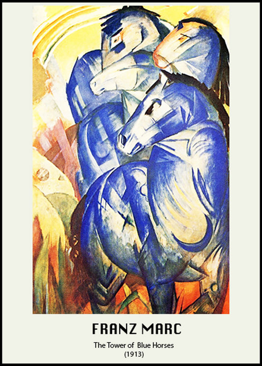 Franz Marc poster - The Tower of the Blue Horses Poster - Hakyarts