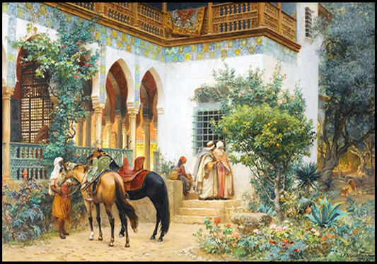 Frederick Arthur Bridgman - A North African Courtyard - Hakyarts