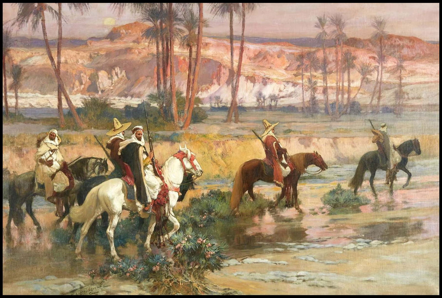 Frederick Arthur Bridgman - Fording The Stream, Algeria - Hakyarts