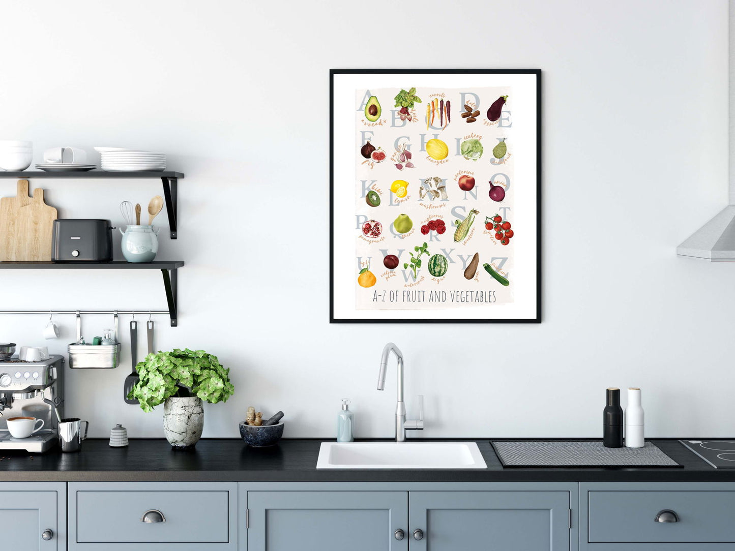 Fruits And Vegetables Alphabet Poster - Hakyarts