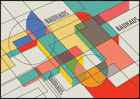 Geometric Bauhaus Design  No 1 Poster - Hakyarts