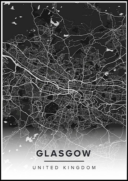 Glasgow Map Poster - Hakyarts