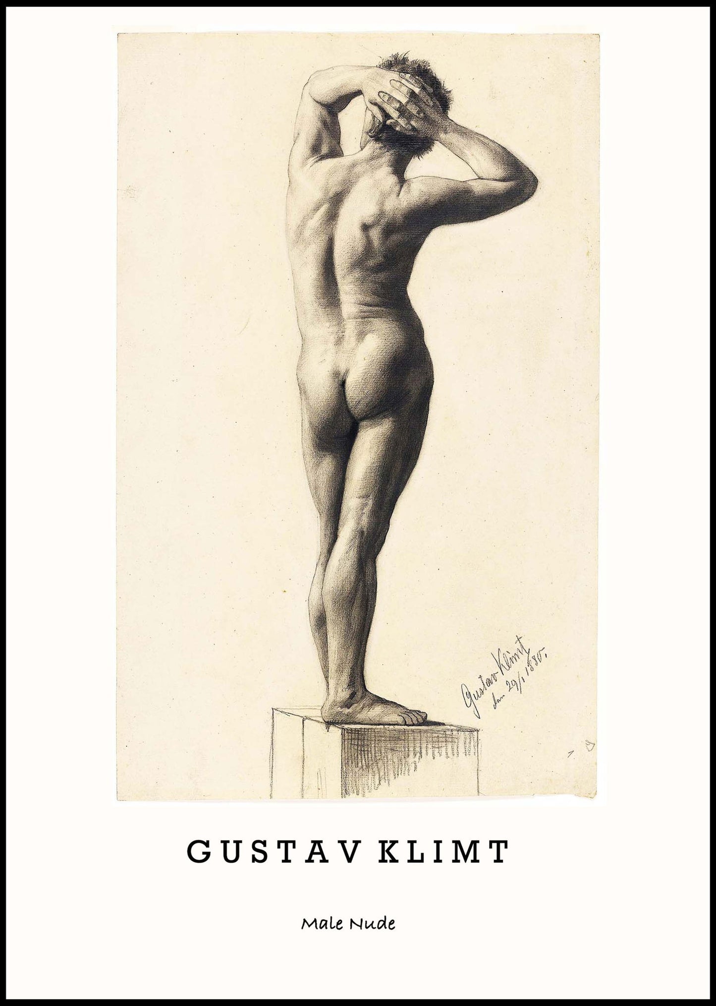 Gustav Klimt - Male Nude Poster - Hakyarts