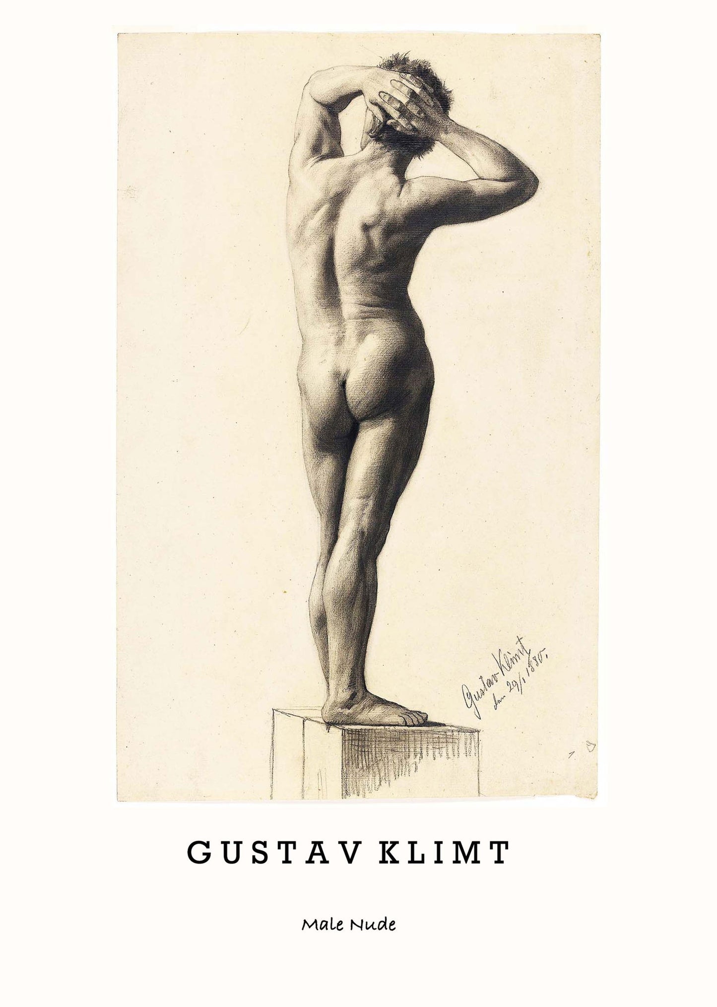 Gustav Klimt - Male Nude Poster - Hakyarts