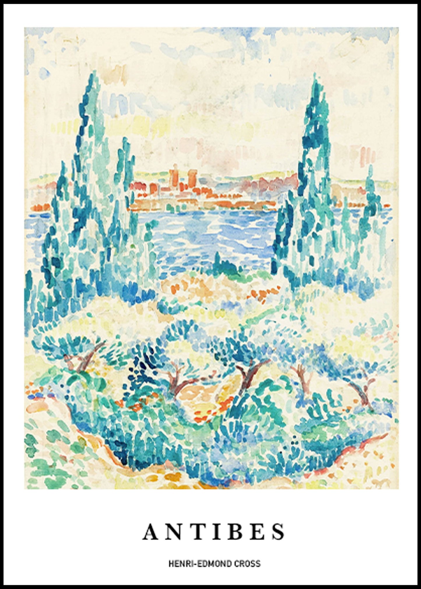 Henri-Edmond Cross  - Antibes Poster - Hakyarts