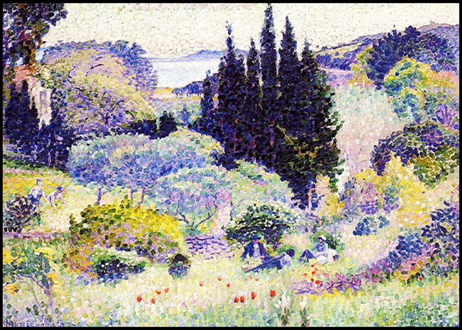 Henri-Edmond Cross - Cypress-April - Hakyarts