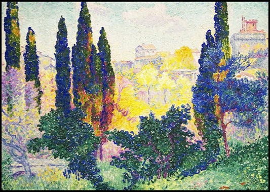 Henri-Edmond Cross - Les Cyprès à Cagnes - Hakyarts