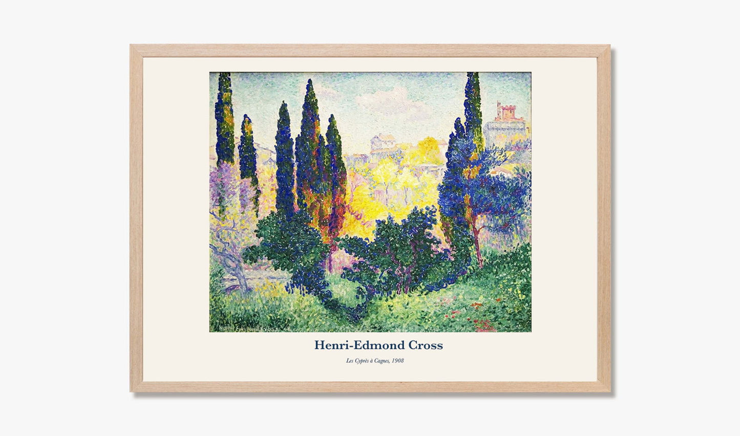 Henri-Edmond Cross  - Les Cyprès à Cagnes Poster - Hakyarts