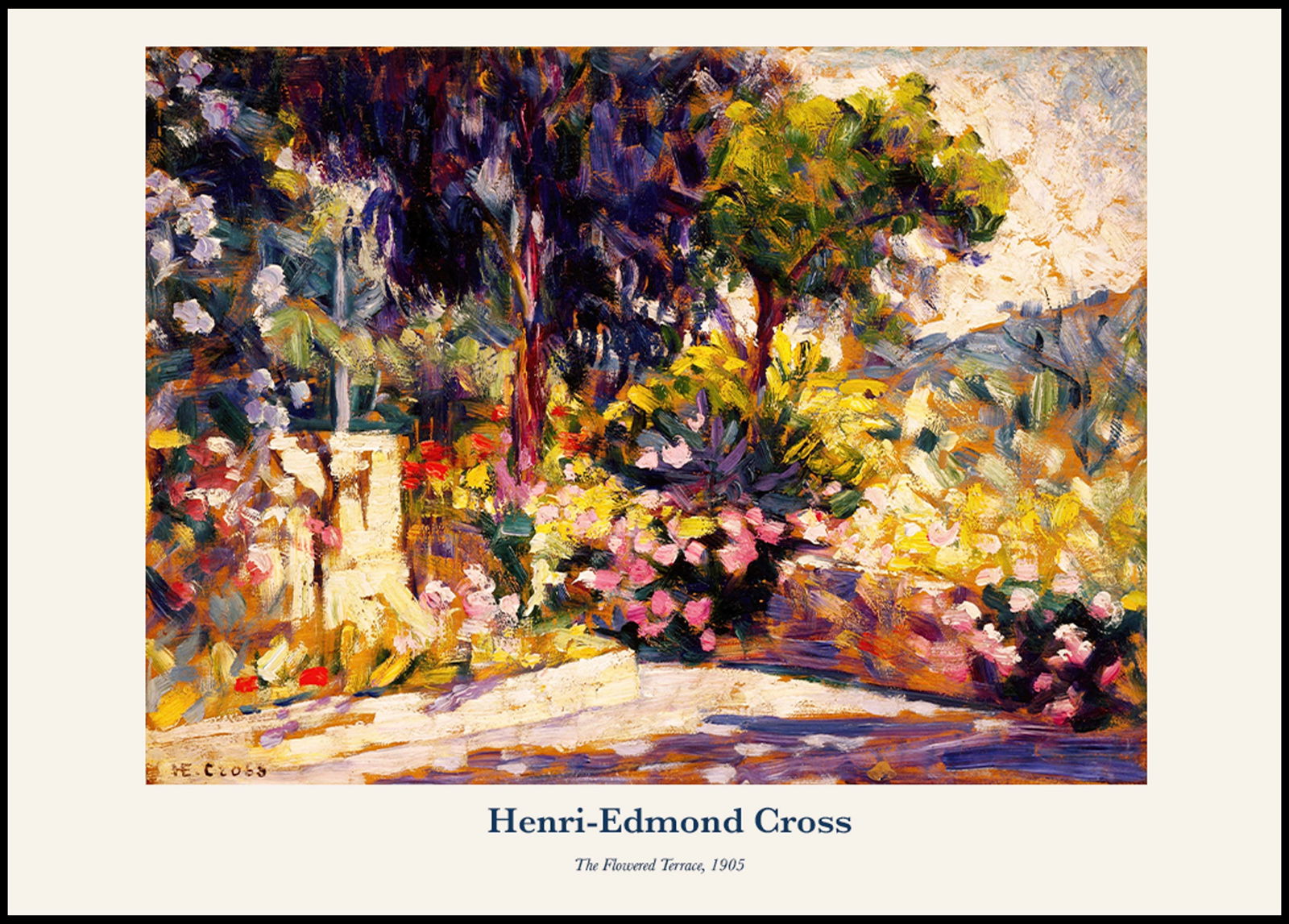 Henri-Edmond Cross - The Flowered Terrace Poster - Hakyarts