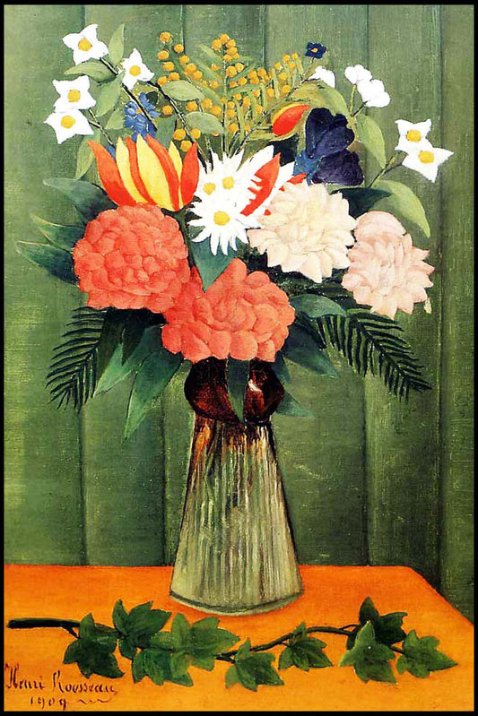 Henri Rousseau - Bouquet of Flowers with an Ivy Branch - Hakyarts