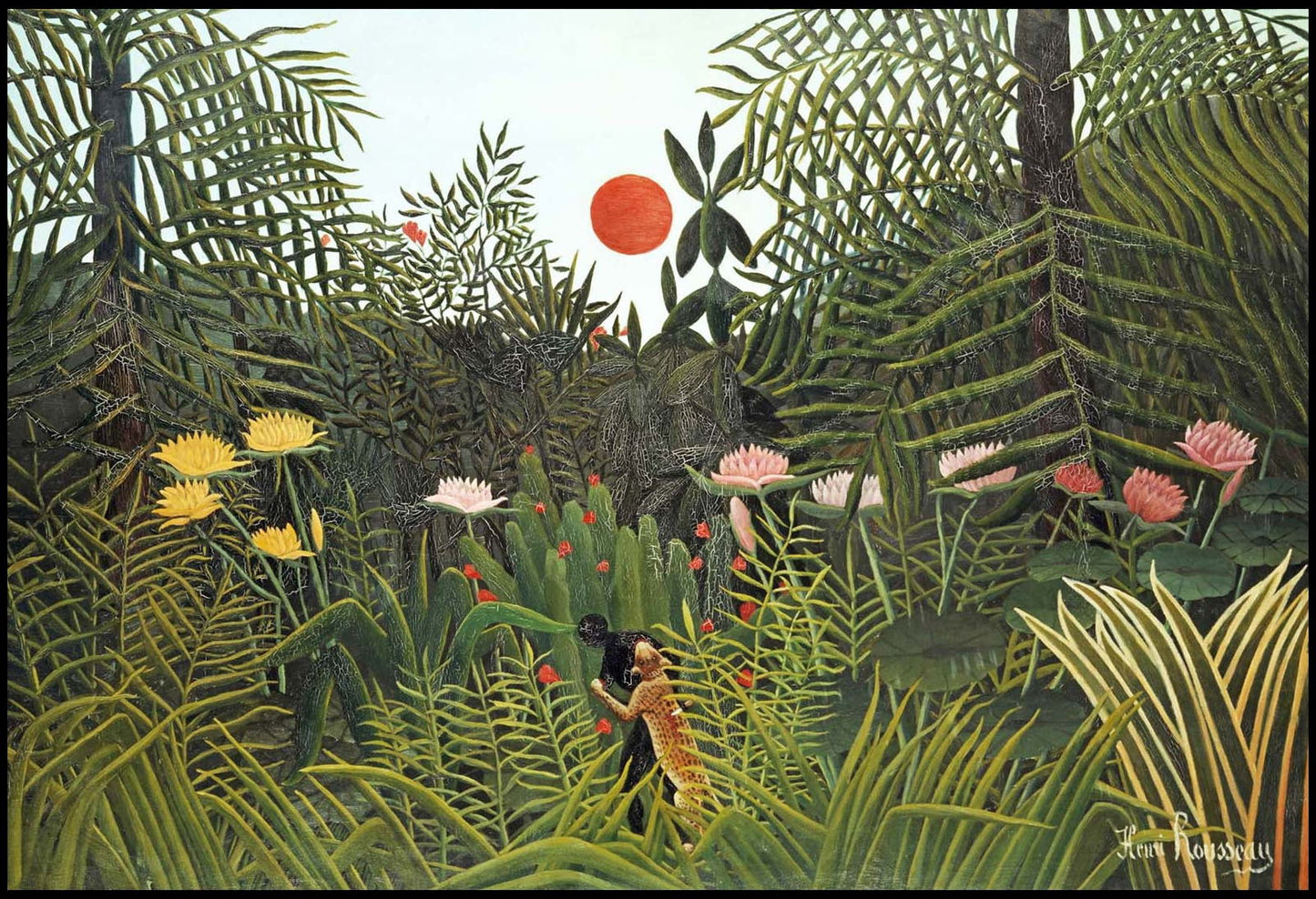 Henri Rousseau - Jungle with Setting Sun - Hakyarts