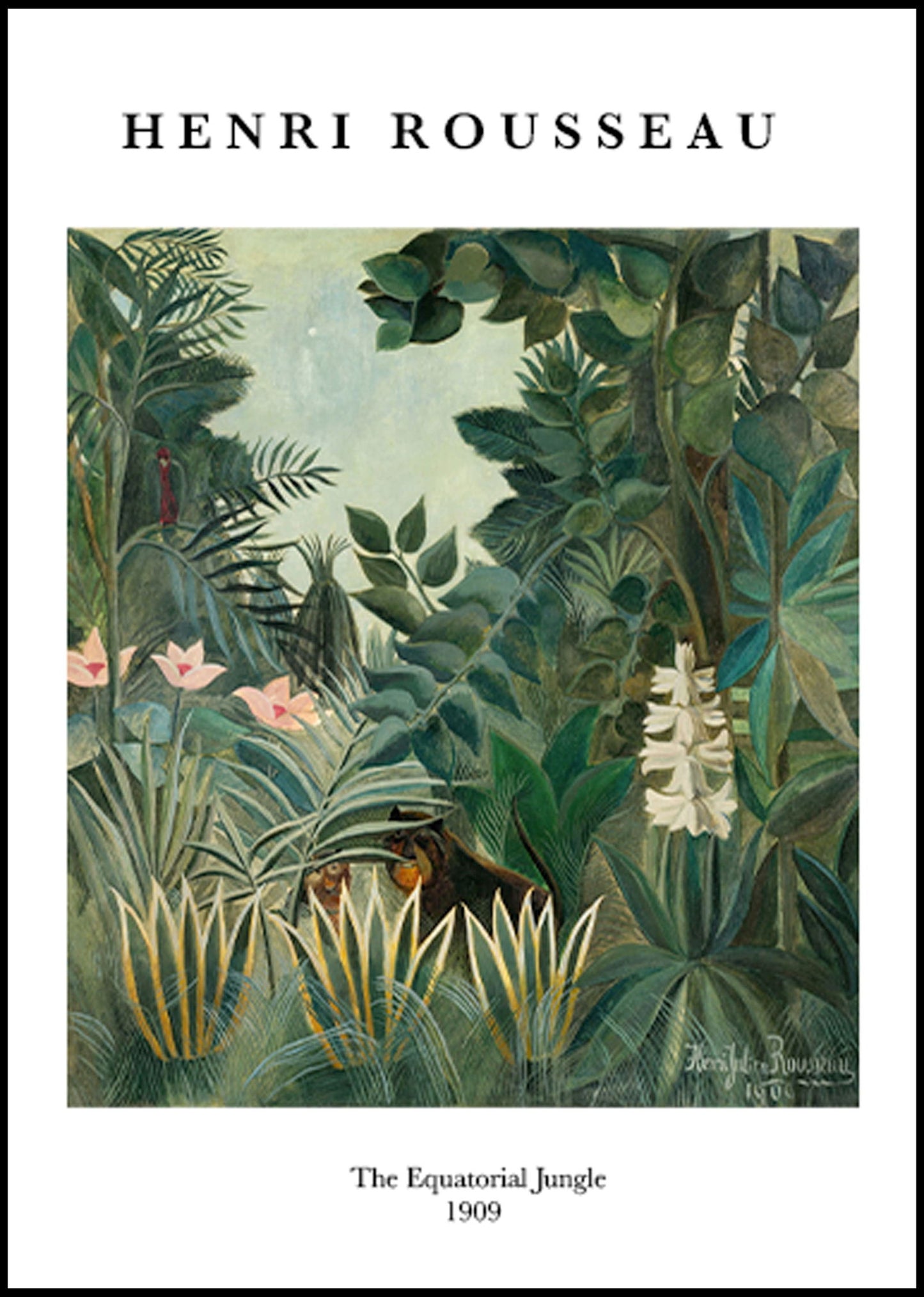 Henri Rousseau - The Equatorial Jungle Poster - Hakyarts