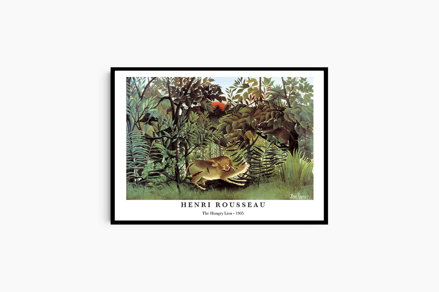 Henri Rousseau - The Hungry of Lion Poster - Hakyarts