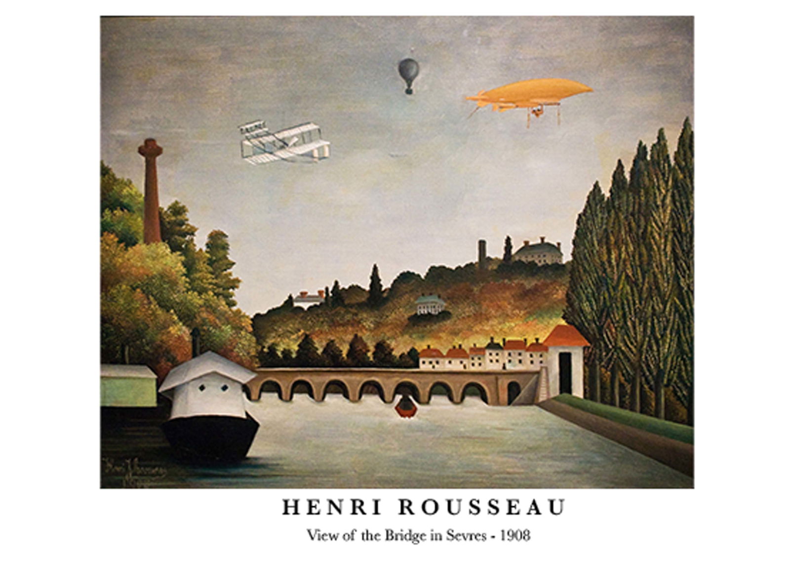 Henri Rousseau - View of the Bridge in Sevres Poster - Hakyarts