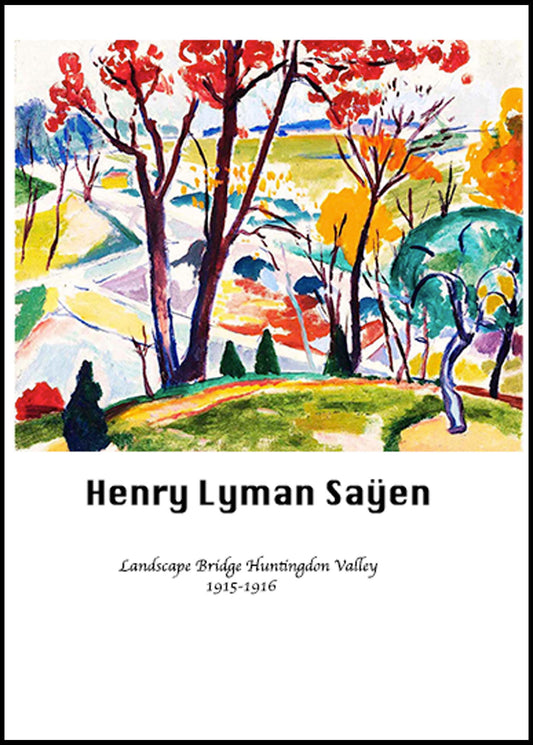 Henry Lyman Saÿen - Landscape Bridge Huntingdon Valley Poster - Hakyarts