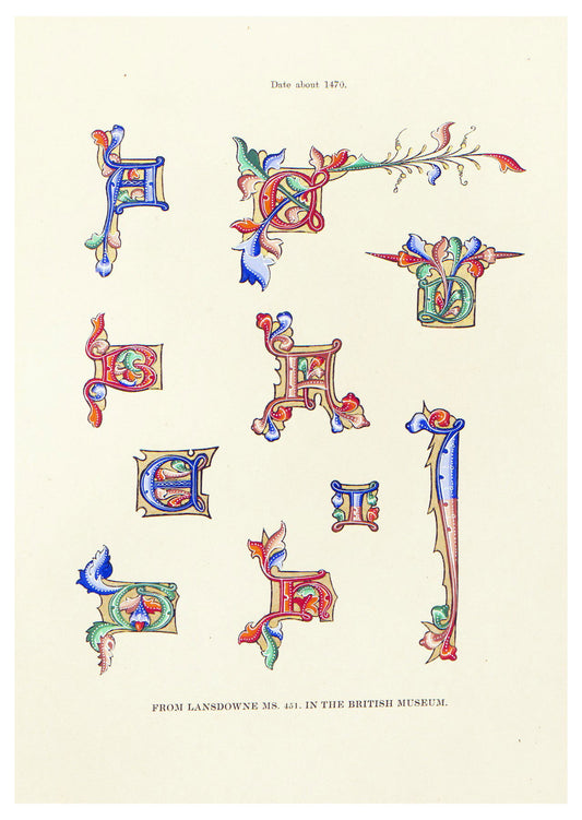 Henry Shaw - Alphabets numerals, and devices of the middle ages Pl. 17 Poster - Hakyarts