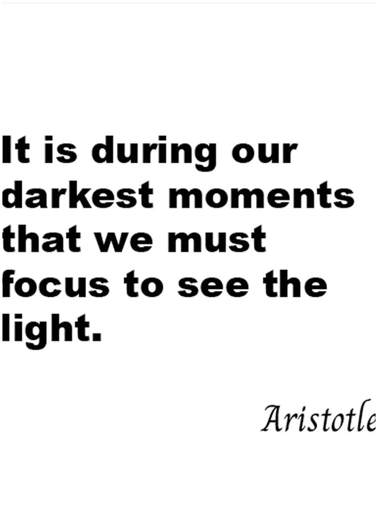 It Is During Our Darkest Moments That We Must Focus To See The Light Poster - Hakyarts