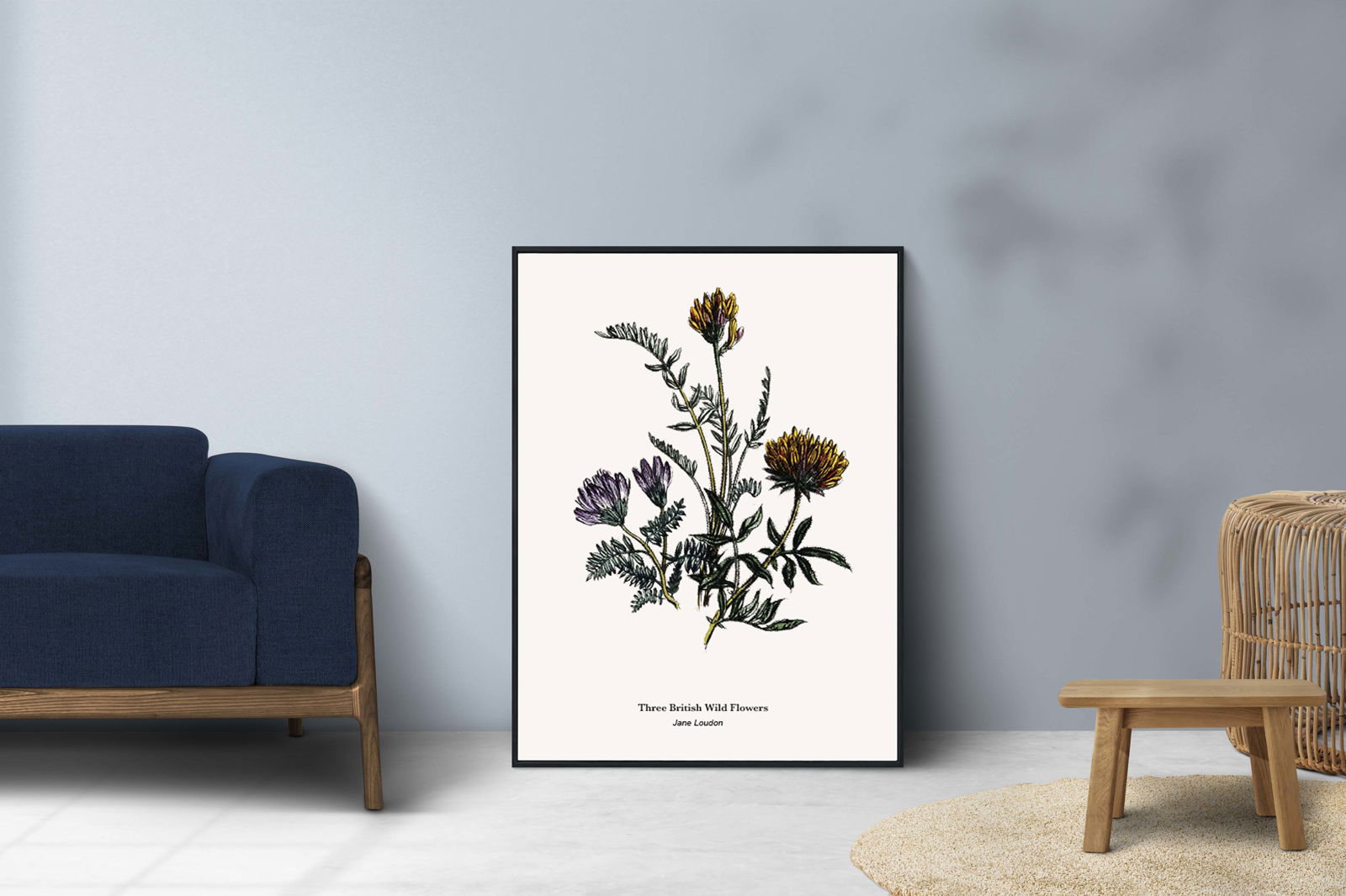 Jane Loudon - Three British Wild Flowers Poster - Hakyarts