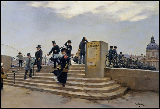 Jean Béraud  - A Windy Day on The Pont des Arts - Hakyarts