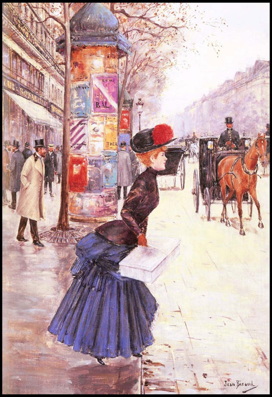 Jean Béraud  - Jeune Femme Traversant le Boulevard - Hakyarts