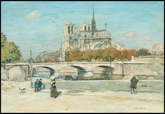 Jean Francois Raffaelli - Notre Dame Seen from the Quai de la Tournelle - Hakyarts