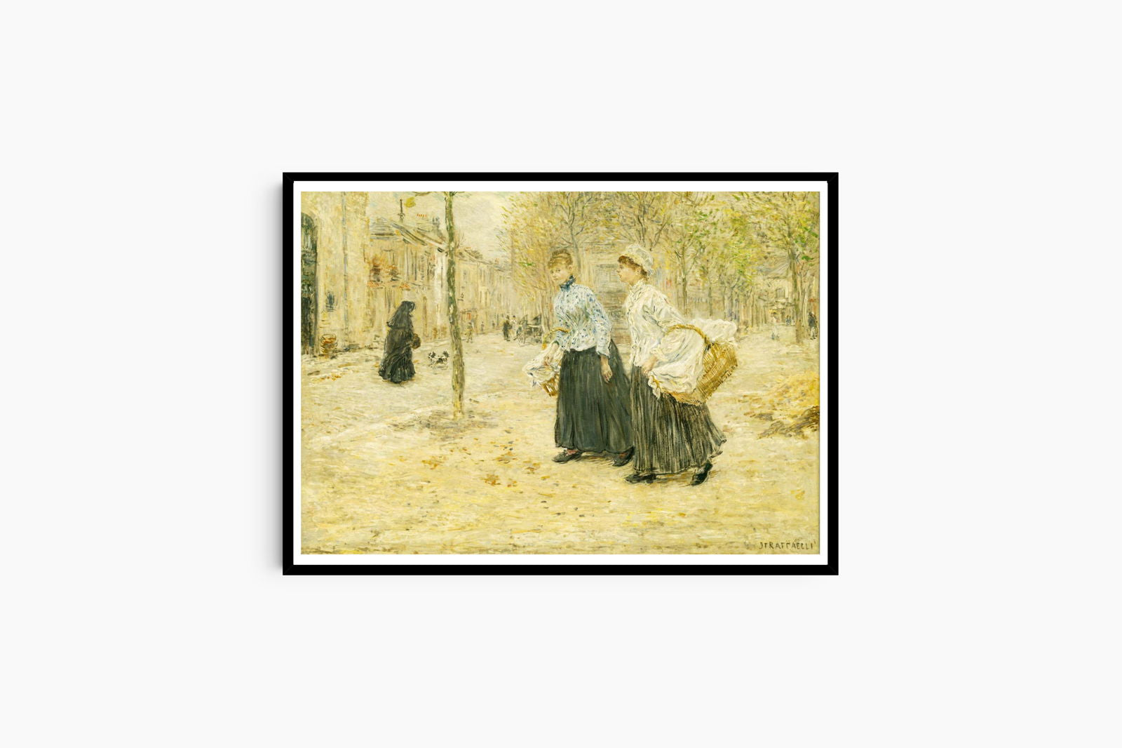 Jean Francois Raffaelli - Two Washerwomen Crossing a Small Park in Paris - Hakyarts