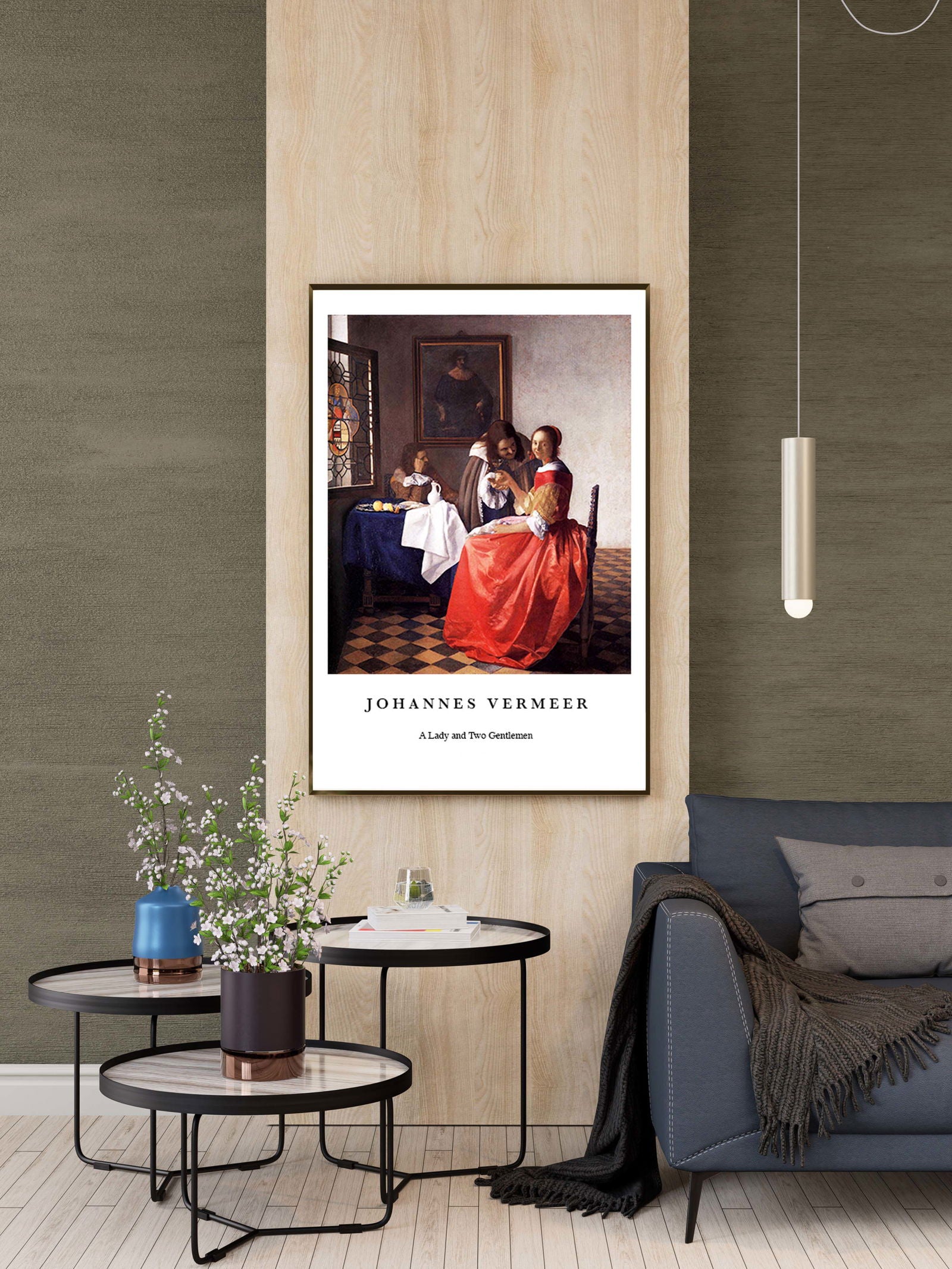 Johannes Vermeer - A Lady and Two Gentleman Poster - Hakyarts