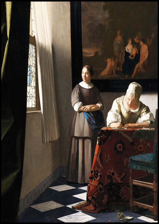 Johannes Vermeer - Lady Writing a Letter with her Maid - Hakyarts