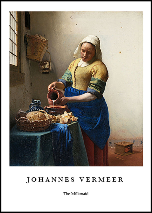 Johannes Vermeer - The Milkmaid Poster - Hakyarts