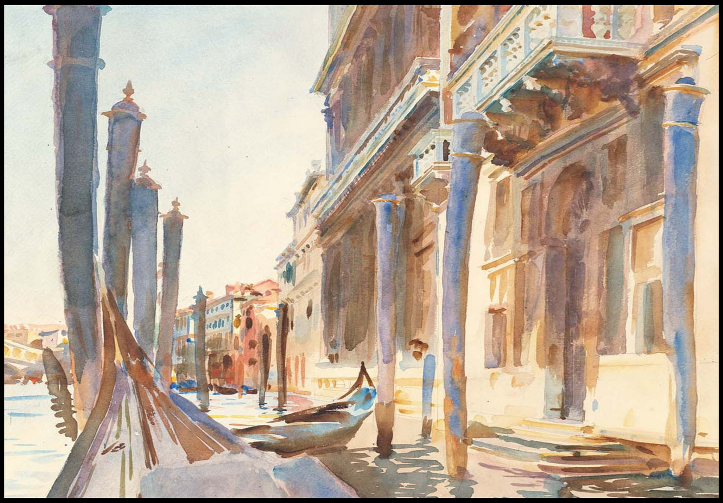 John Singer Sargent - Gondola Moorings on the Grand Canal - Hakyarts