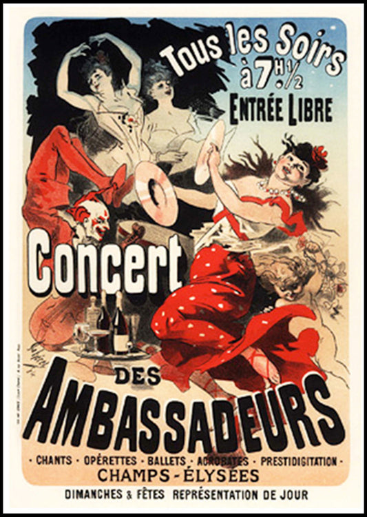 Jules Chéret - Concert des Ambassadeurs Poster - Hakyarts