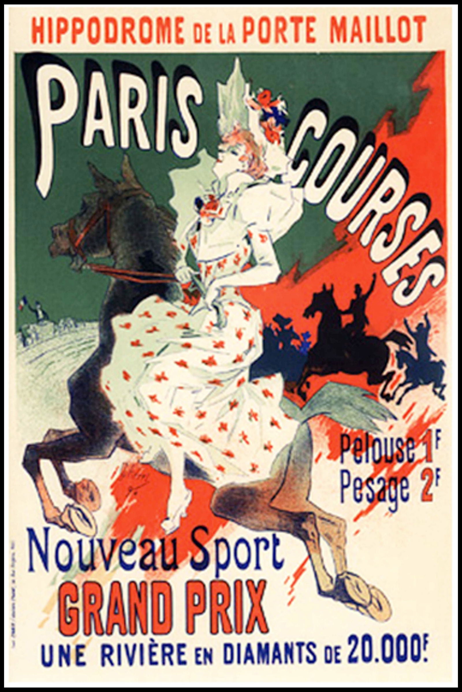 Jules Chéret - Paris Courses Poster - Hakyarts