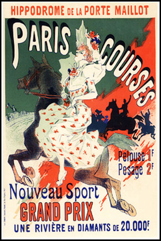 Jules Chéret - Paris Courses Poster - Hakyarts