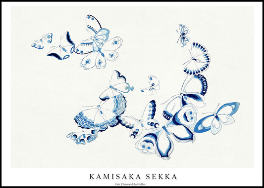 Kamisaka Sekka - One Thousand Butterflies Poster - Hakyarts