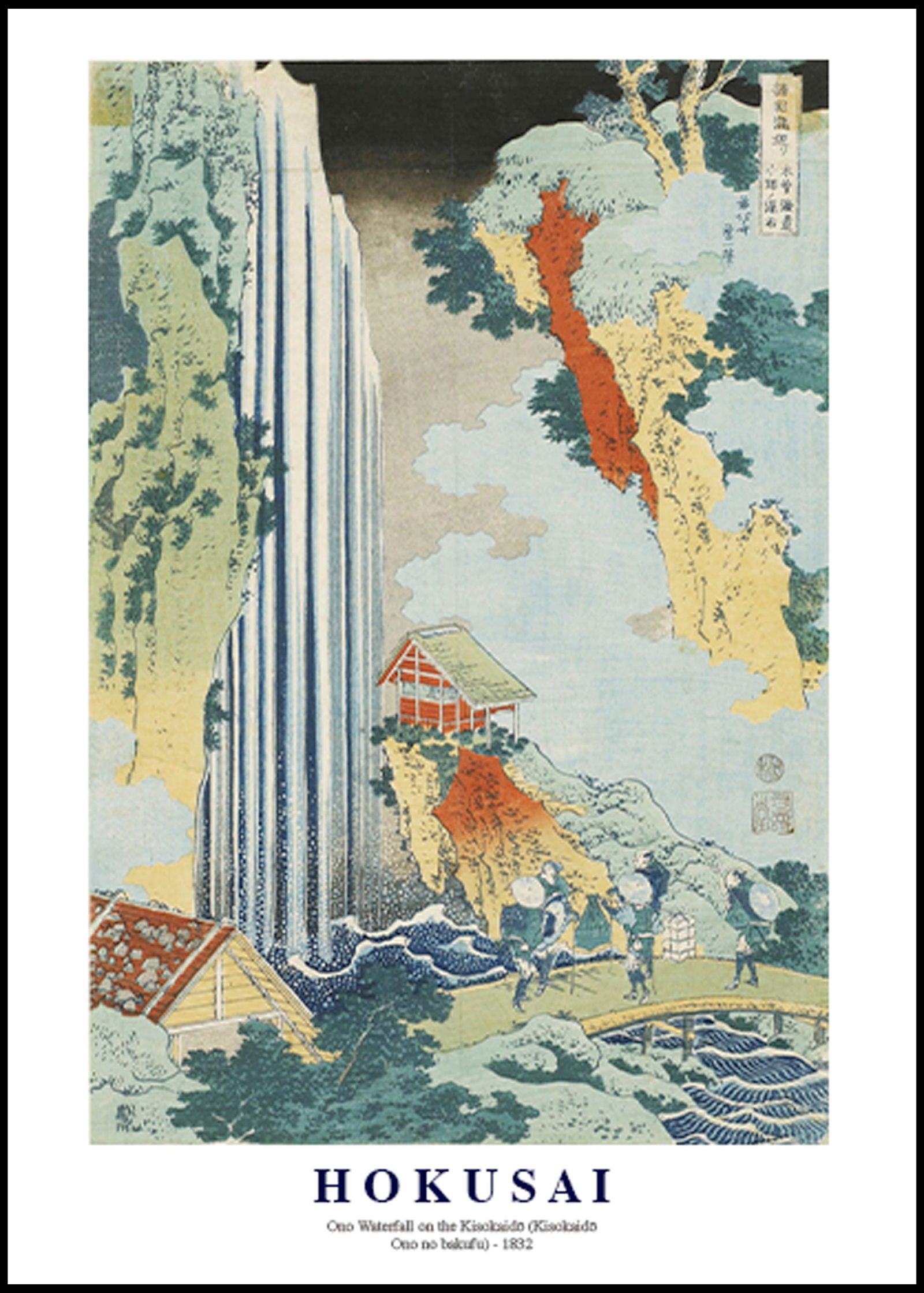 Katsushika Hokusai - Ono Waterfall on the Kisokaidō Poster - Hakyarts