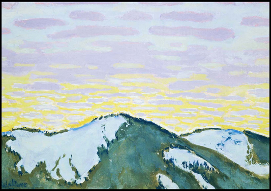 Koloman Moser - Snowy Mountain Peaks at Dusk - Hakyarts