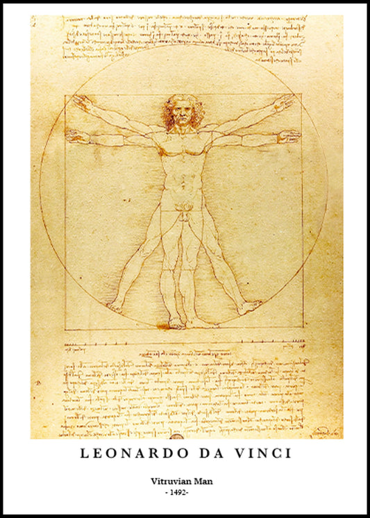 Leonardo da Vinci - Vitruvian Man Poster - Hakyarts