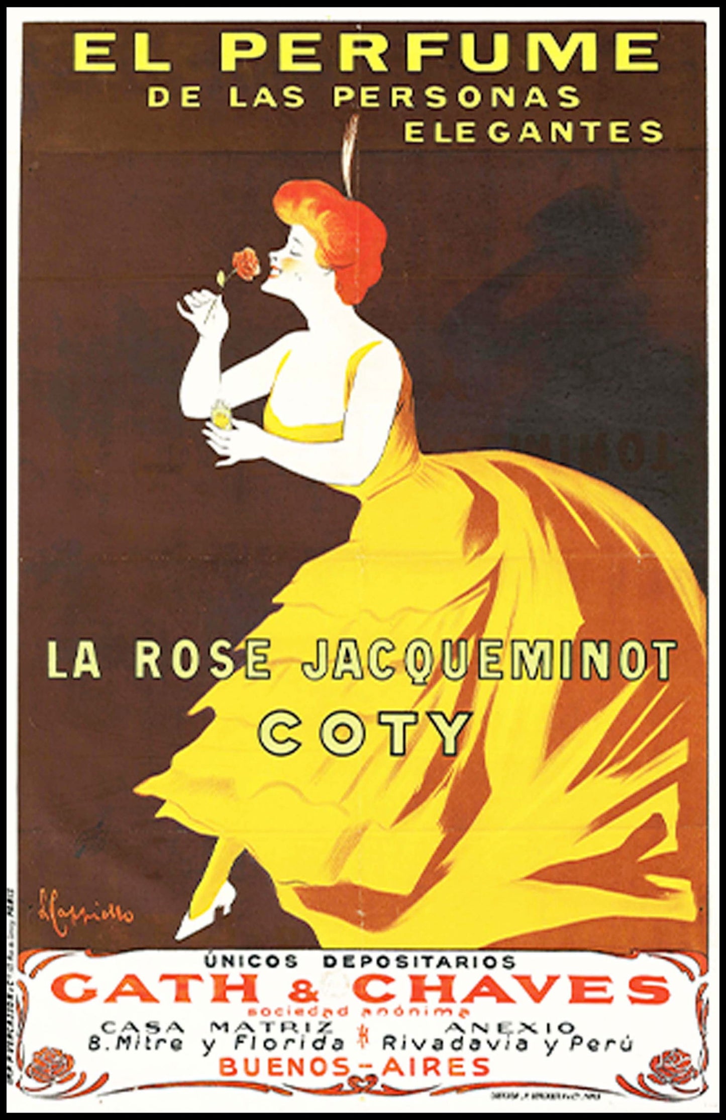 Leonetto Cappiello - La Rose Jacqueminot Coty Poster - Hakyarts