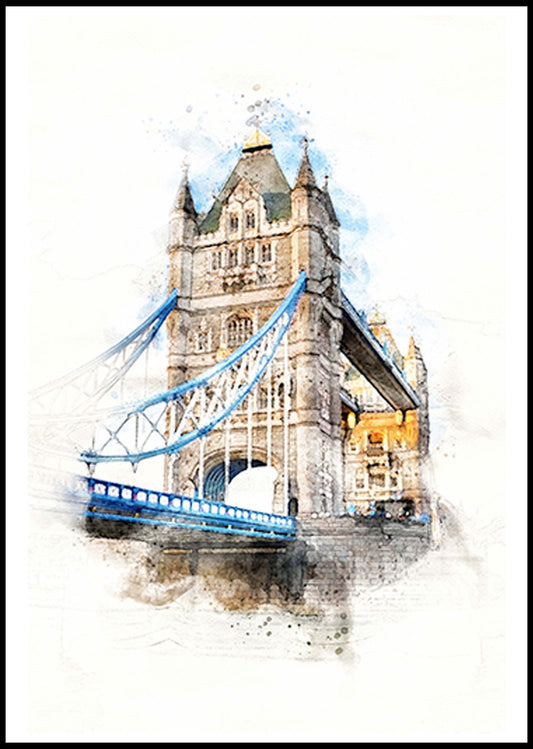 London Bridge Illustration Poster - Hakyarts