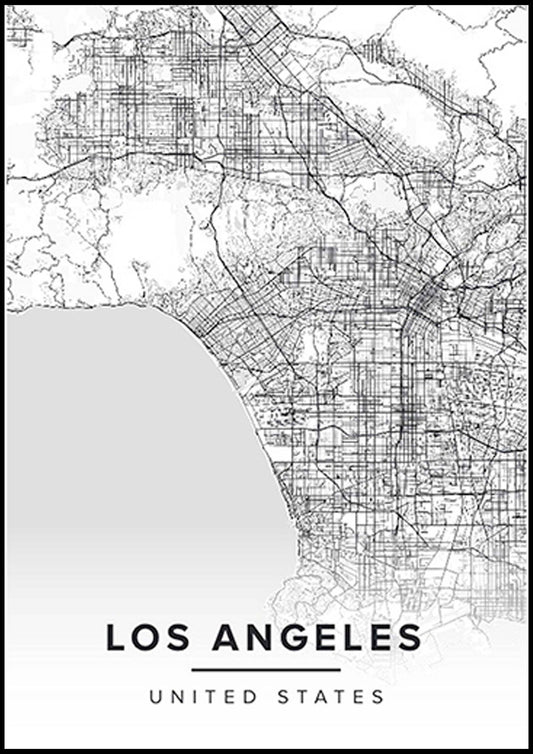 Los Angeles Map Poster - Hakyarts